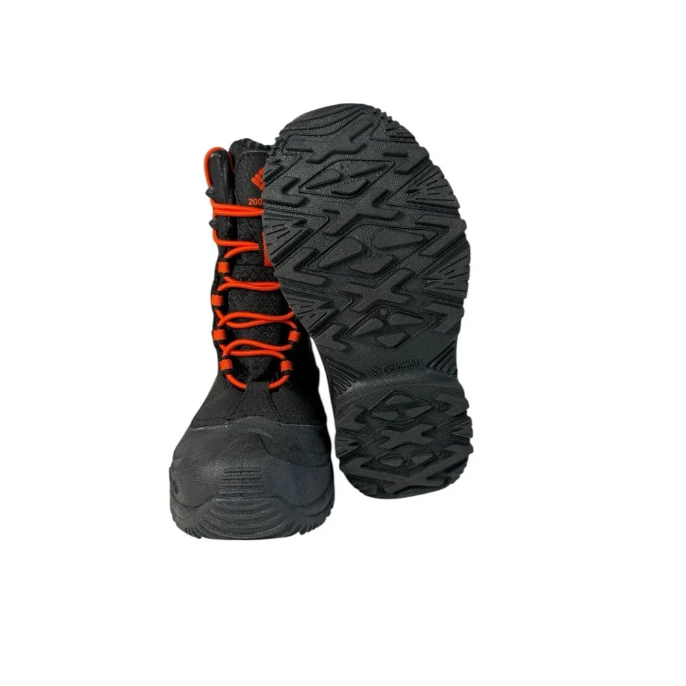 Columbia Youth Bugaboot Plus IV Omni-Heat Boot- Black/orange Boys Size 1Y NO BOX
